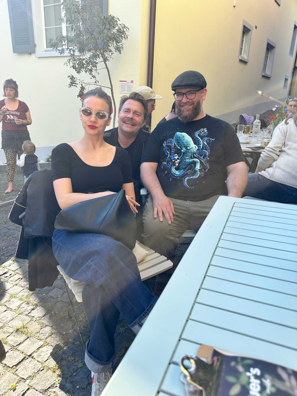 Xandry, Sverrisson und Staub nach getaner Arbeit in Sargans.