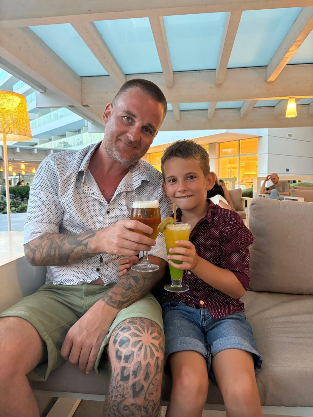 Pauli Schmidig mit Sohnemann Pauli Junior in Mallorca.